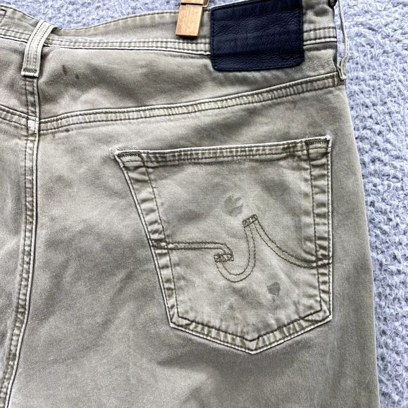 Adriano Goldshmied Pants Green 36x32 Jeans The Graduate Tailored Leg Casual Mens - Picture 14 of 16